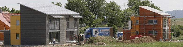 die Solarsiedlung im Bau